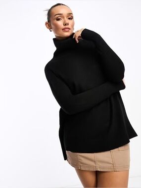 French Connection Black Turtleneck Cowl Sweater
